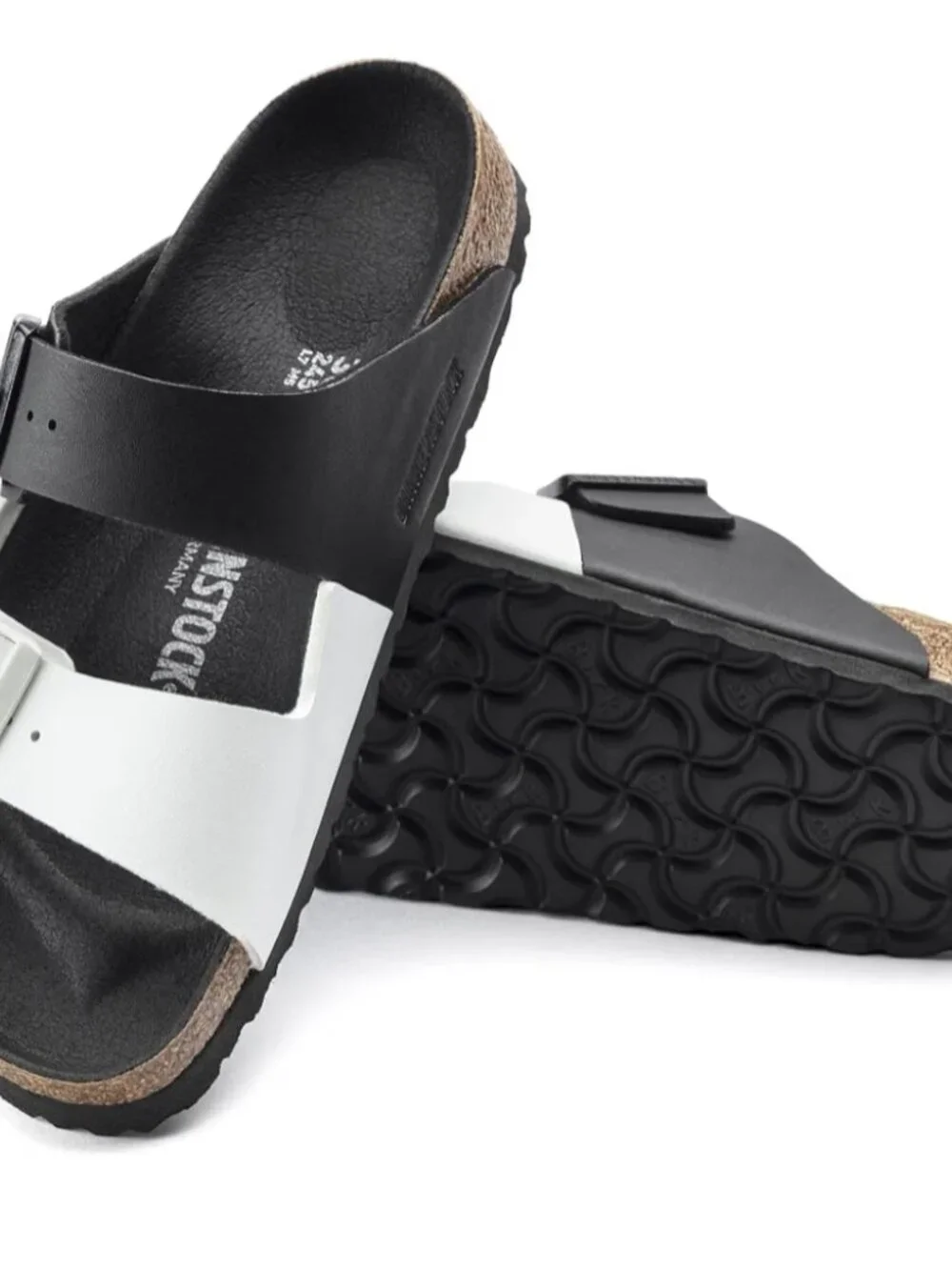 Authentic Birkenstock Arizona Split Colorblock Black/White Womens Sandals - NWOT